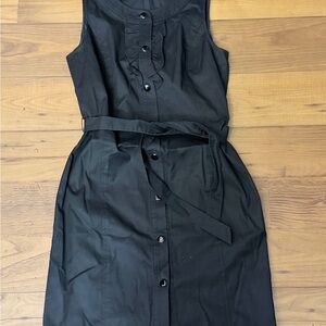 Talbots Black Button-Down Midi Dress